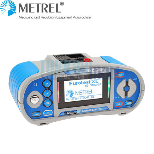 [METREL Eurotest XE 2.5kV MI-3102H BT] 절연저항(50V~2.5kV), PI, DAR, RCD, 임피던스, 연속성 저항(7㎃, 200㎃), AC/DC전압, 전류, 접지저항(3선, 2클램프, 접지저항), 조도(센서옵션), USB, RS232, 블루투스통신 / (MI 3102H BT, MI3102H BT)